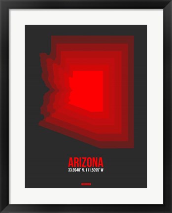 Framed Arizona Radiant Map 4B Print