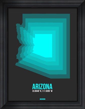 Framed Arizona Radiant Map 5B Print