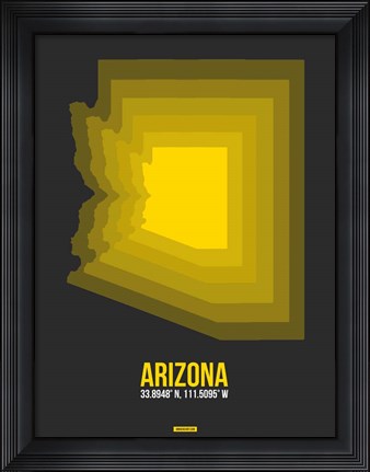Framed Arizona Radiant Map 6B Print