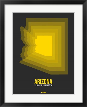 Framed Arizona Radiant Map 6B Print