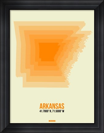 Framed Arkansas Radiant Map 1 Print