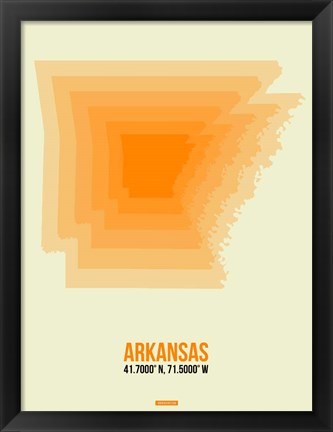 Framed Arkansas Radiant Map 1 Print