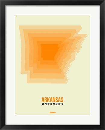 Framed Arkansas Radiant Map 1 Print