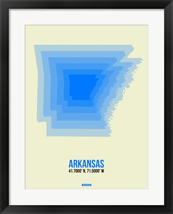 Framed Arkansas Radiant Map 2 Print