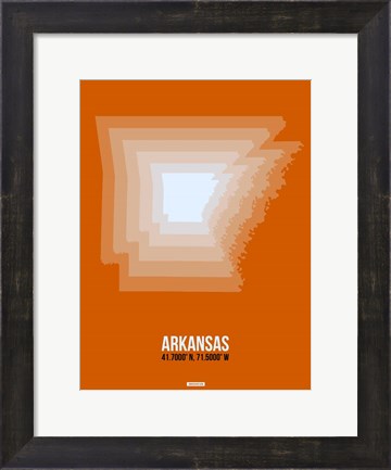 Framed Arkansas Radiant Map 3 Print