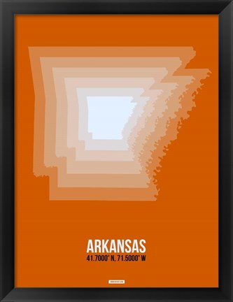 Framed Arkansas Radiant Map 3 Print