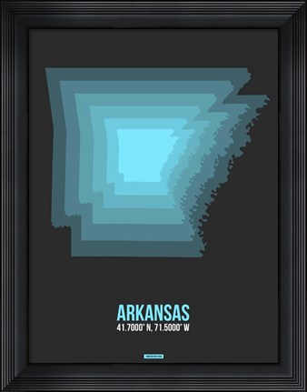 Framed Arkansas Radiant Map 4 Print