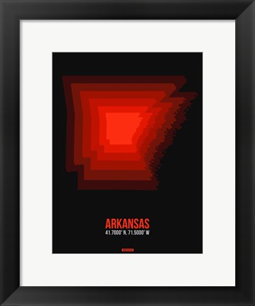 Framed Arkansas Radiant Map 6 Print