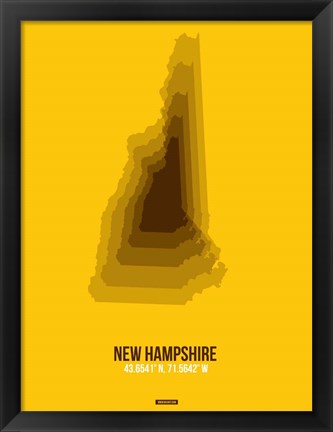 Framed New Hampshire Radiant Map 2 Print