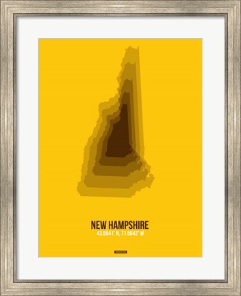 Framed New Hampshire Radiant Map 2 Print