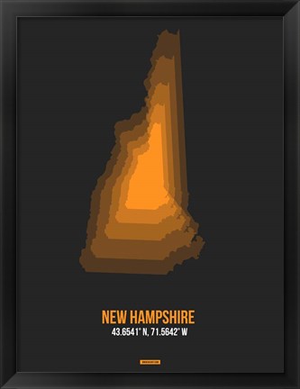 Framed New Hampshire Radiant Map 5 Print