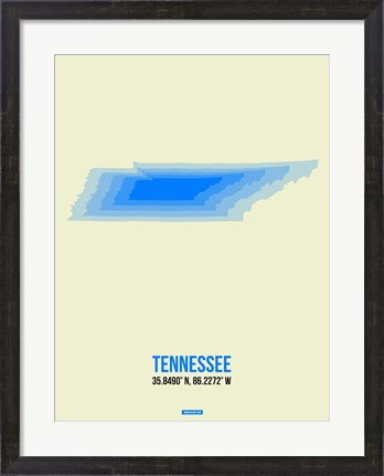 Framed Tennessee Radiant Map 1 Print