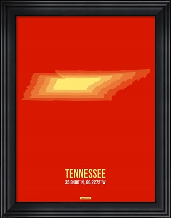 Framed Tennessee Radiant Map 2 Print
