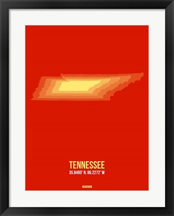 Framed Tennessee Radiant Map 2 Print