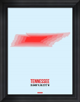 Framed Tennessee Radiant Map 3 Print