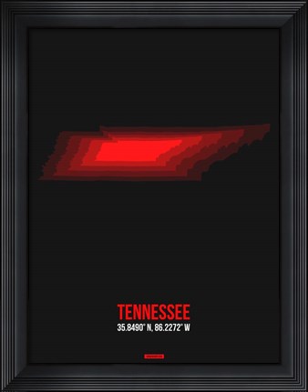 Framed Tennessee Radiant Map 4 Print