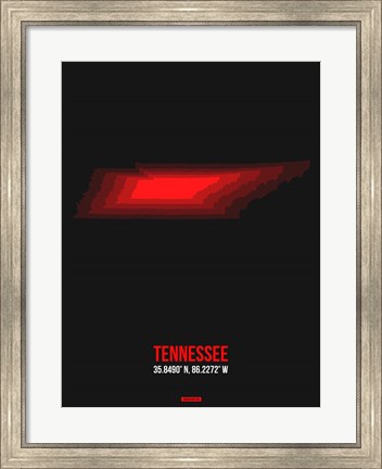 Framed Tennessee Radiant Map 4 Print