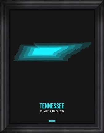 Framed Tennessee Radiant Map 6 Print