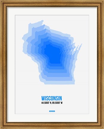 Framed Wisconsin Radiant Map 1 Print