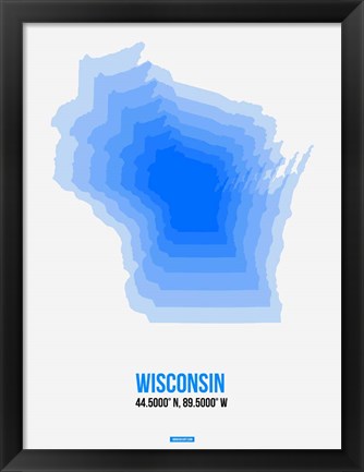 Framed Wisconsin Radiant Map 1 Print