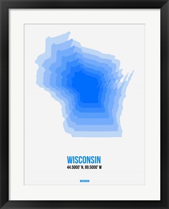 Framed Wisconsin Radiant Map 1 Print