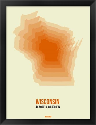 Framed Wisconsin Radiant Map 2 Print