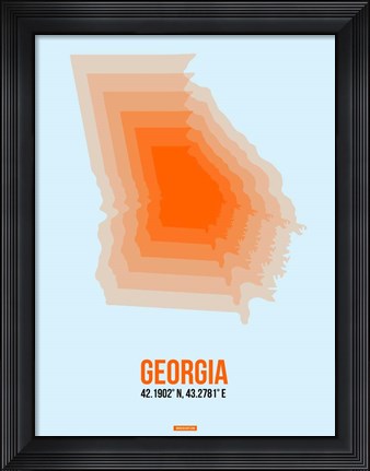 Framed Georgia Radiant Map 1 Print