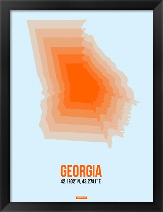 Framed Georgia Radiant Map 1 Print
