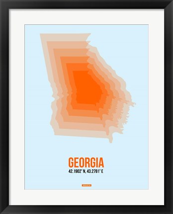 Framed Georgia Radiant Map 1 Print