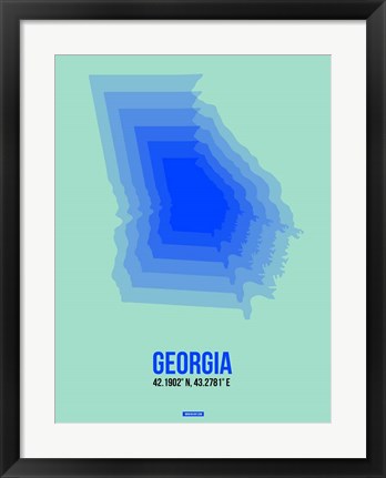 Framed Georgia Radiant Map 2 Print