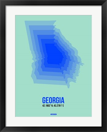 Framed Georgia Radiant Map 2 Print