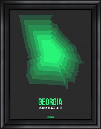 Framed Georgia Radiant Map 4 Print