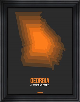 Framed Georgia Radiant Map 5 Print