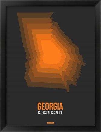 Framed Georgia Radiant Map 5 Print