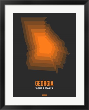 Framed Georgia Radiant Map 5 Print