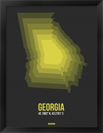 Framed Georgia Radiant Map 6 Print