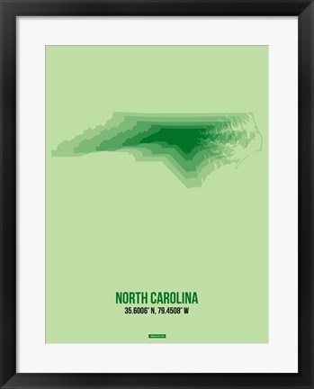 Framed North Carolina Radiant Map 2 Print