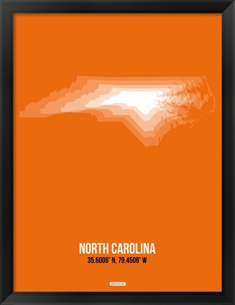 Framed North Carolina Radiant Map 3 Print