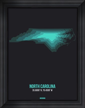 Framed North Carolina Radiant Map 5 Print