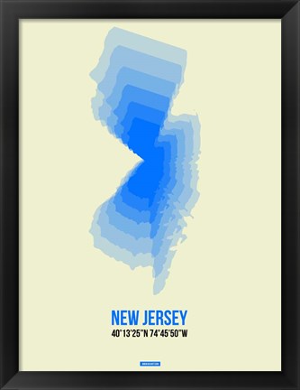 Framed New Jersey Radiant Map 1 Print