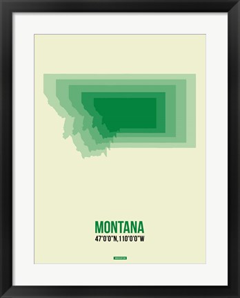 Framed Montana Radiant Map 1 Print
