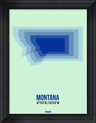 Framed Montana Radiant Map 2 Print