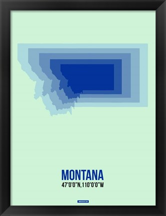 Framed Montana Radiant Map 2 Print