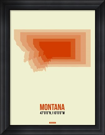 Framed Montana Radiant Map 3 Print