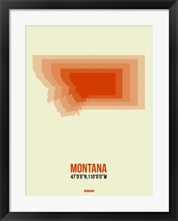 Framed Montana Radiant Map 3 Print
