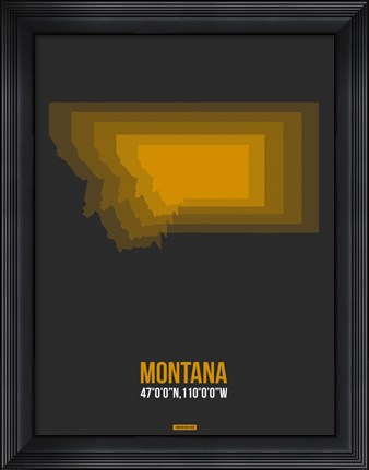 Framed Montana Radiant Map 4 Print