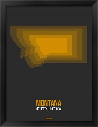 Framed Montana Radiant Map 4 Print