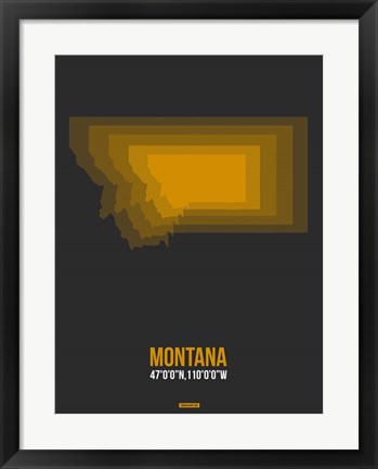 Framed Montana Radiant Map 4 Print