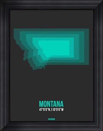 Framed Montana Radiant Map 5 Print
