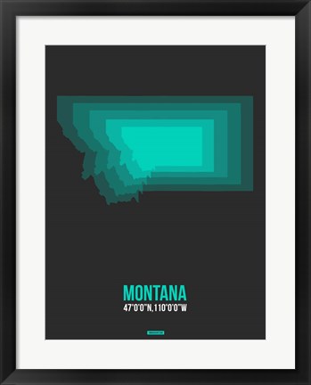 Framed Montana Radiant Map 5 Print